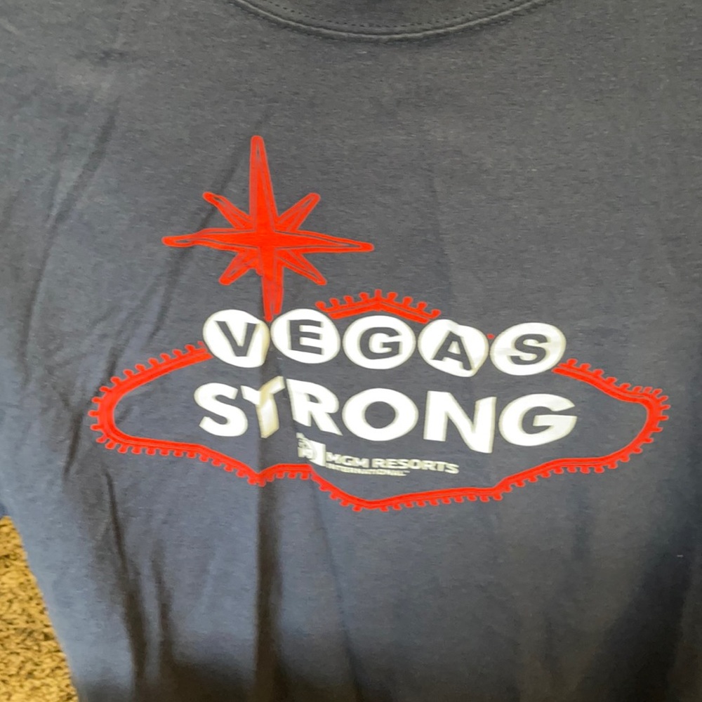 Vegas strong T-shirt. We supported the cause